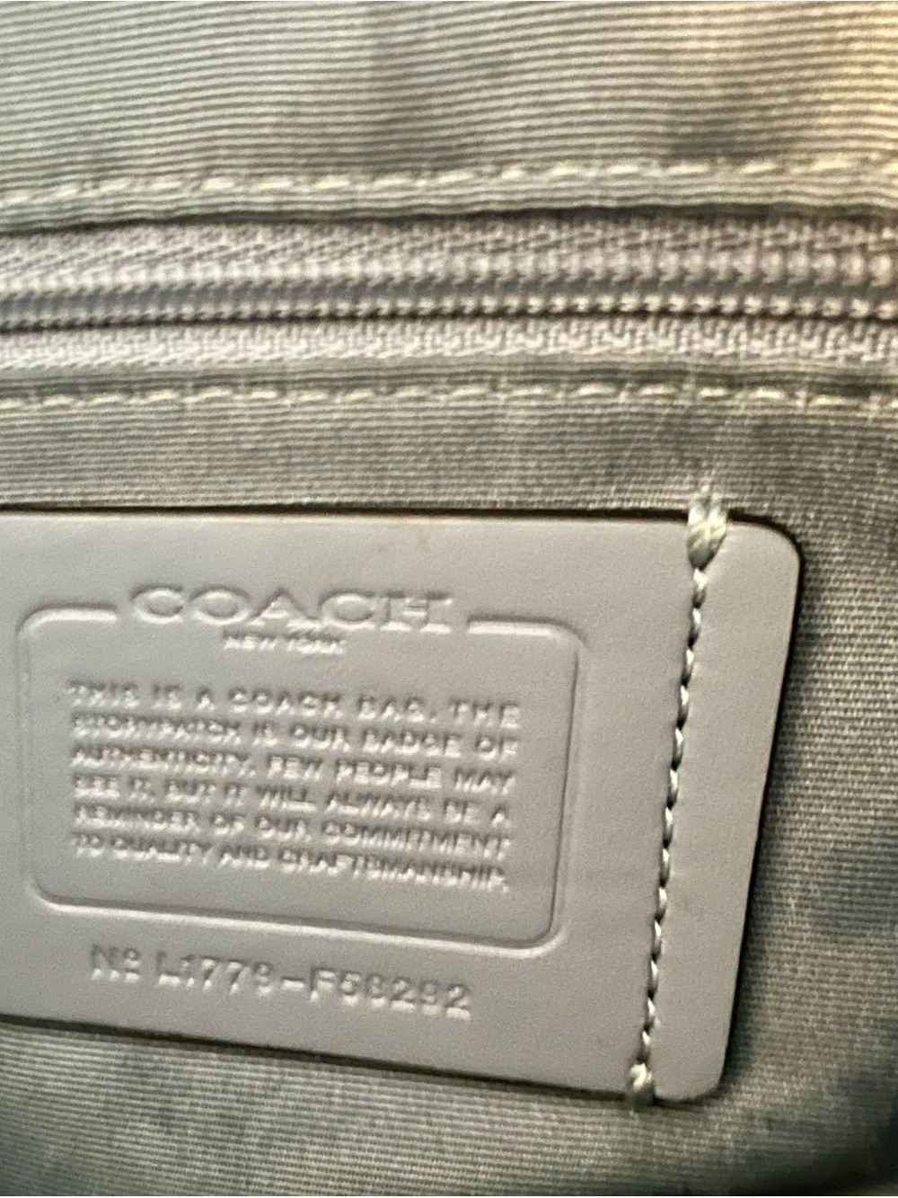 Coach Signature Canvas Tote in Brown with Blue Accents - Picture 3 of 5